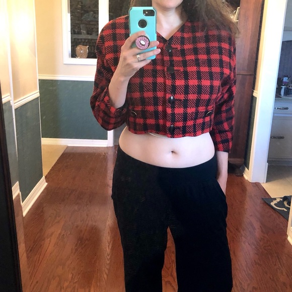 Vintage Anne Klein II plaid crop jacket - Picture 2 of 11